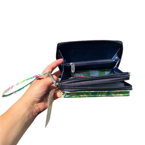 3 PIECE SET NGIL FLAMINGO ISLAND DUFFLE BAG 20"+CROSSBODY PURSE+WALLET - Picture 11 of 12